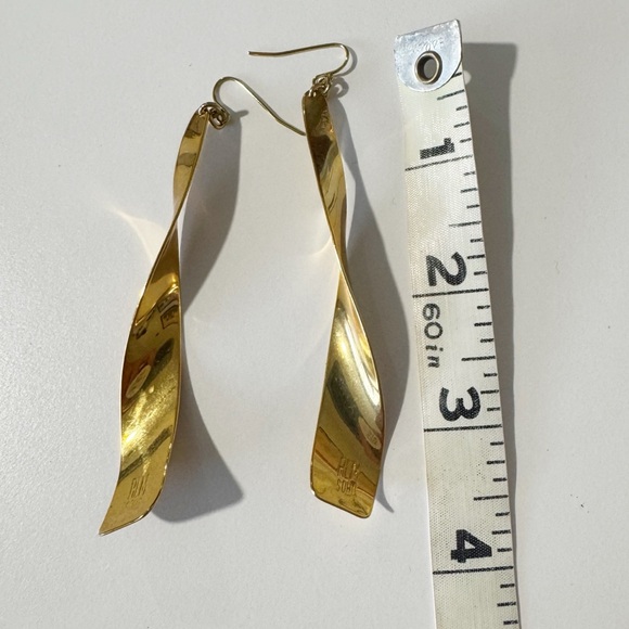 Robert Lee Morris RLM Soho gold toned confetti twist dangling earrings - Picture 2 of 7